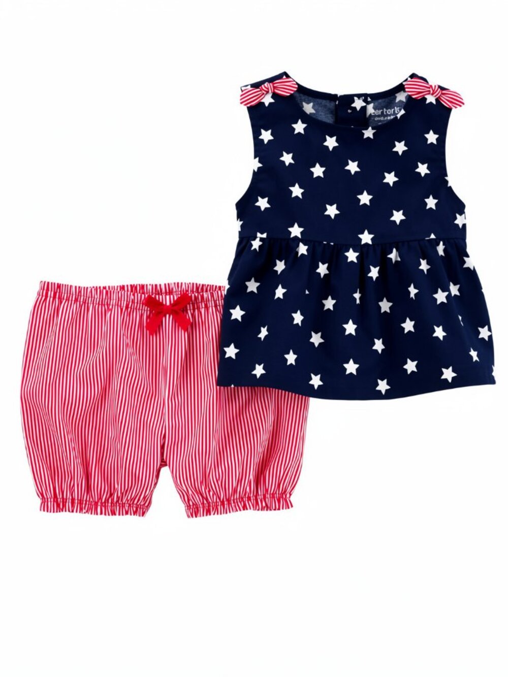 5/$20 NEW 2Pc NB Girls Red White Blue Tank & Bloomers Outfit
